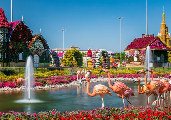 Парк цветов Miracle Garden и всемирная ярмарка Global Village из Фуджейры