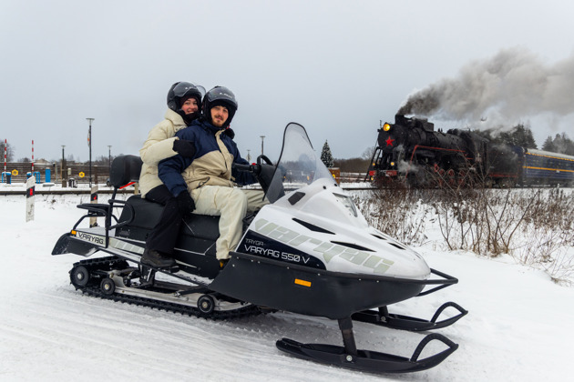 Фото - экскурсия: На снегоходах - по заснеженной Карелии.