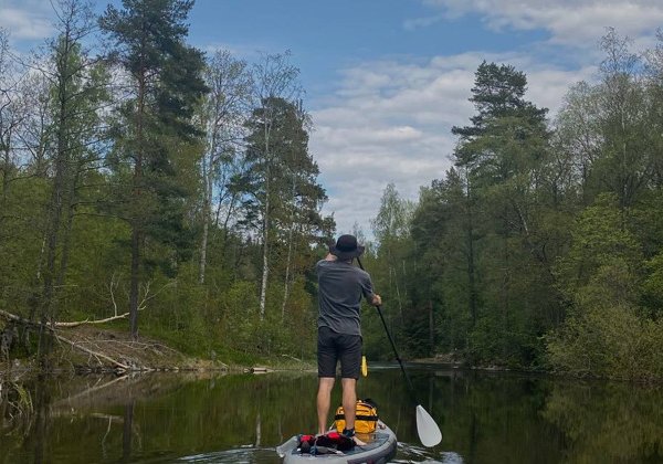 Прогулка на сапах по реке Сестра в Сестрорецке