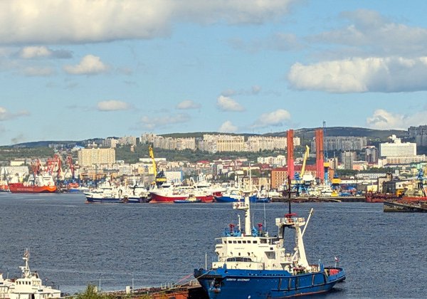 Взгляд на Мурманск через залив — панорамы, корабли, причалы.. 