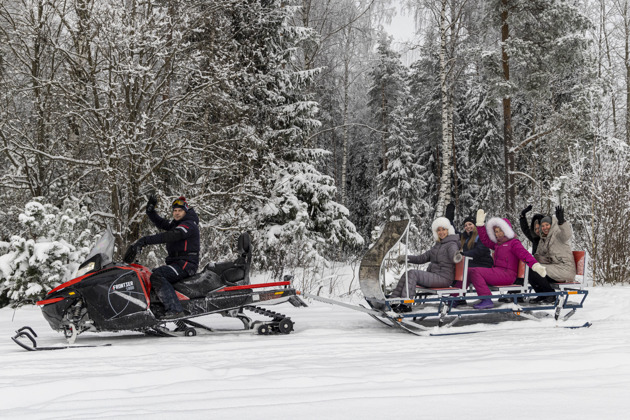 Фото - экскурсия: На современных санях за снегоходом - прогулка по лесу