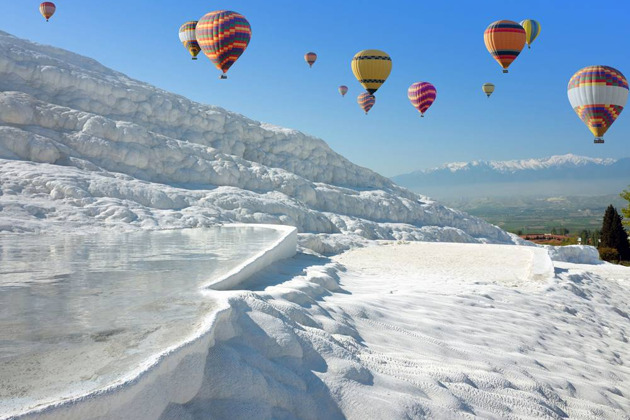Памуккале из Фетхие: Воздушный шар над древними руинами