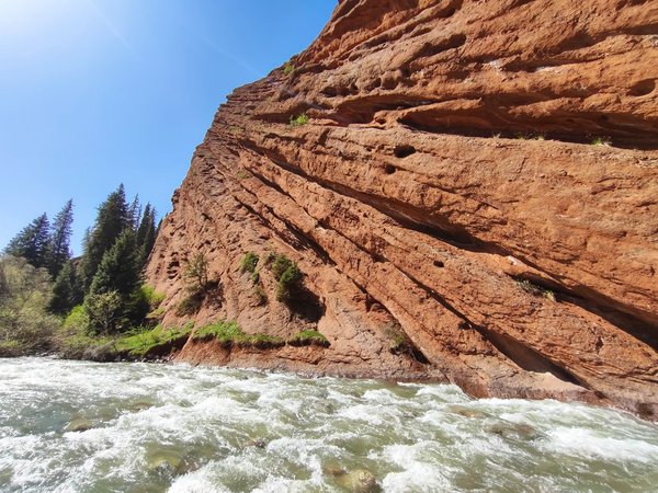 Каракол, ущелье Джети-Огуз, скалы и водопад - фото 3