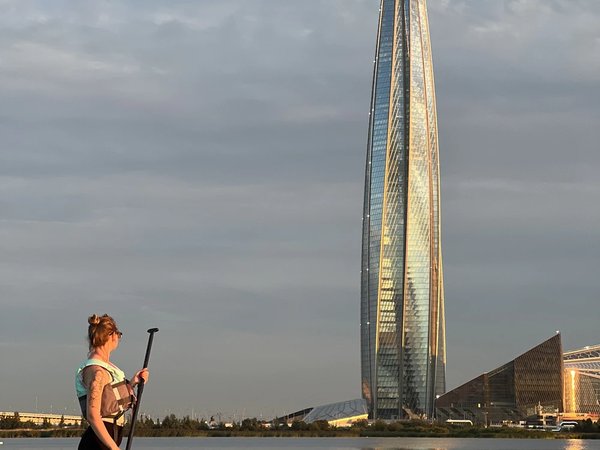 Закат на сапбордах на Лахтинском Разливе в Петербурге - фото 2