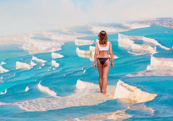 Травертины Памуккале и Античный город Иераполис из Анталии