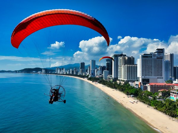 Полёт на парамоторе над Нячангом — с инструктором и GoPro-съёмкой