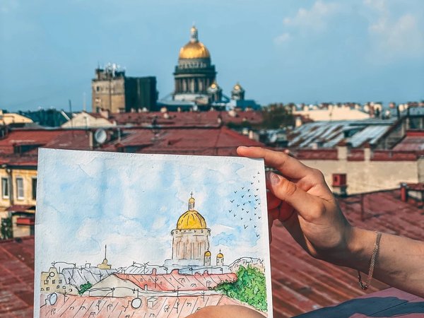 Мастер-класс по рисованию на свежем воздухе «Петербург с открытки» - фото 1