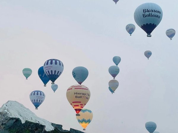 Рассвет на воздушном шаре над Памуккале (из Белека)