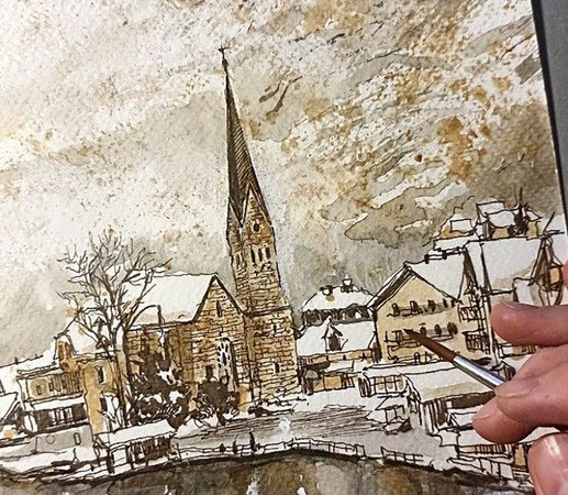 Кофейные картины: мастер-класс от художника в Москве