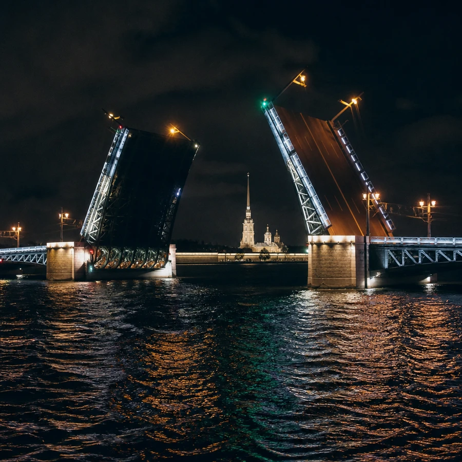 Вечерний Петербург: центр на автобусе + разводные мосты на теплоходе