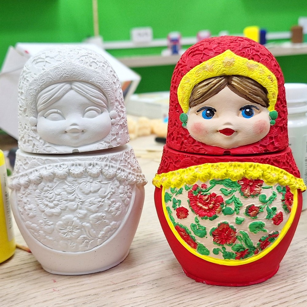 Мастер-класс в Ярославле: раскрасить гипсовую матрёшку - фото 1