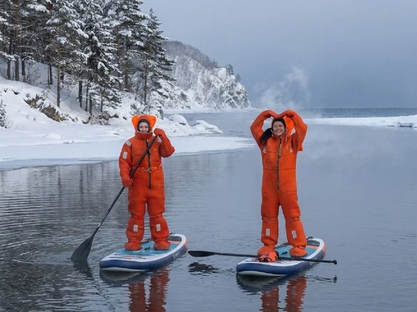 На сапе в гидрокостюме — по ледяному морю - фото 1